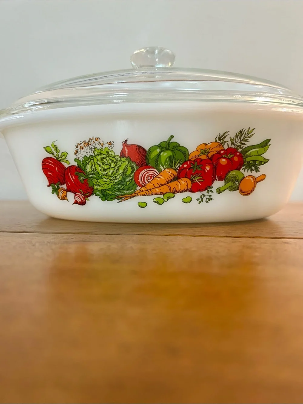 Rare Vintage glasbake milk  Glass Casserole Dish with Clear Lid